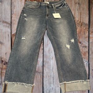 NWT! LOVERVET BY VERVET HIGH RISE STRAIGHT LEG IN SIZE 20, MED COLOR DENIM RINSE